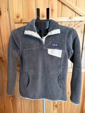 Patagonia ReTool 1/4 Snap Pullover Jacket Womens Size XS Gray Pile Sty 25442